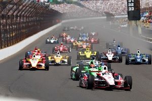 Indianapolis 500 Cars on the track
